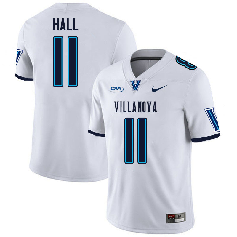 Villanova Wildcats #11 Jason Hall College Football Jerseys Stitched-White Villanova Wildcats #11 Jason Hall College Football Jerseys Stitched-White